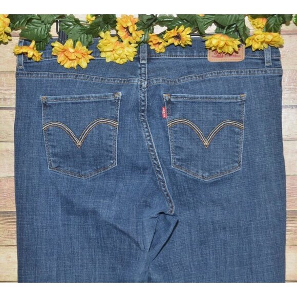 Levi's Ladies Classic Boot Denim Mid Rise Blue Jeans Size 14 32 X 32 Stretch - Picture 5 of 12